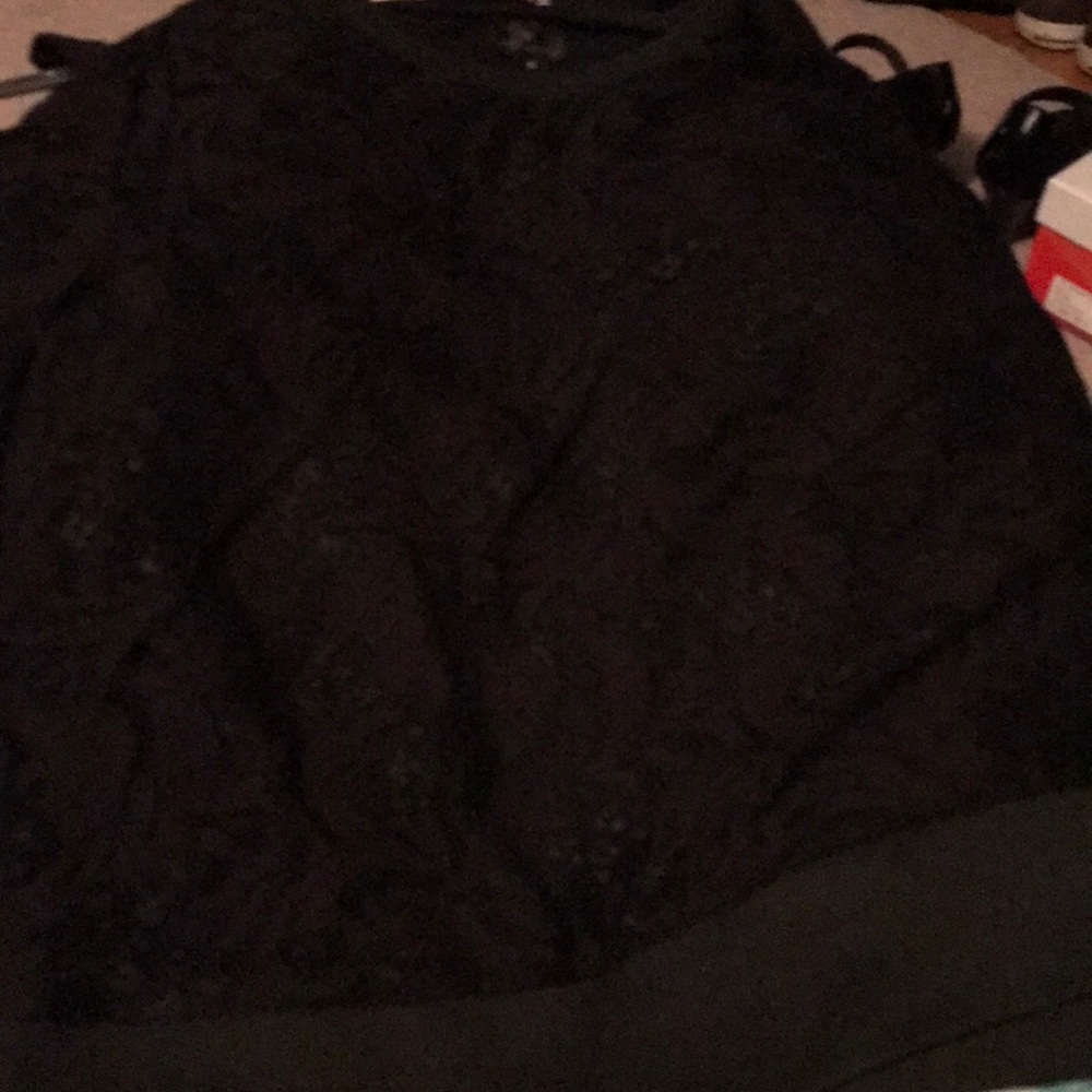 Black lace pull over sweater